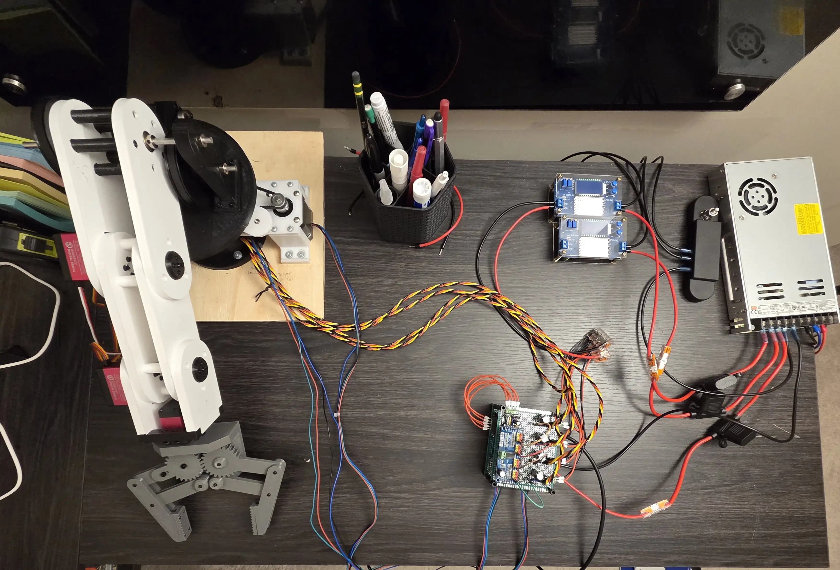 Photo of the power supply and buck converters